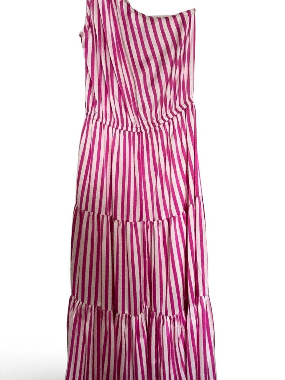 Serafina Single Shoulder Maxi Dress in Magenta Sz L - Picture 7 of 12